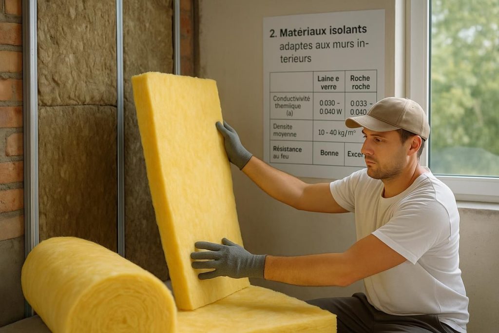 2. Matériaux isolants adaptés aux murs intérieurs