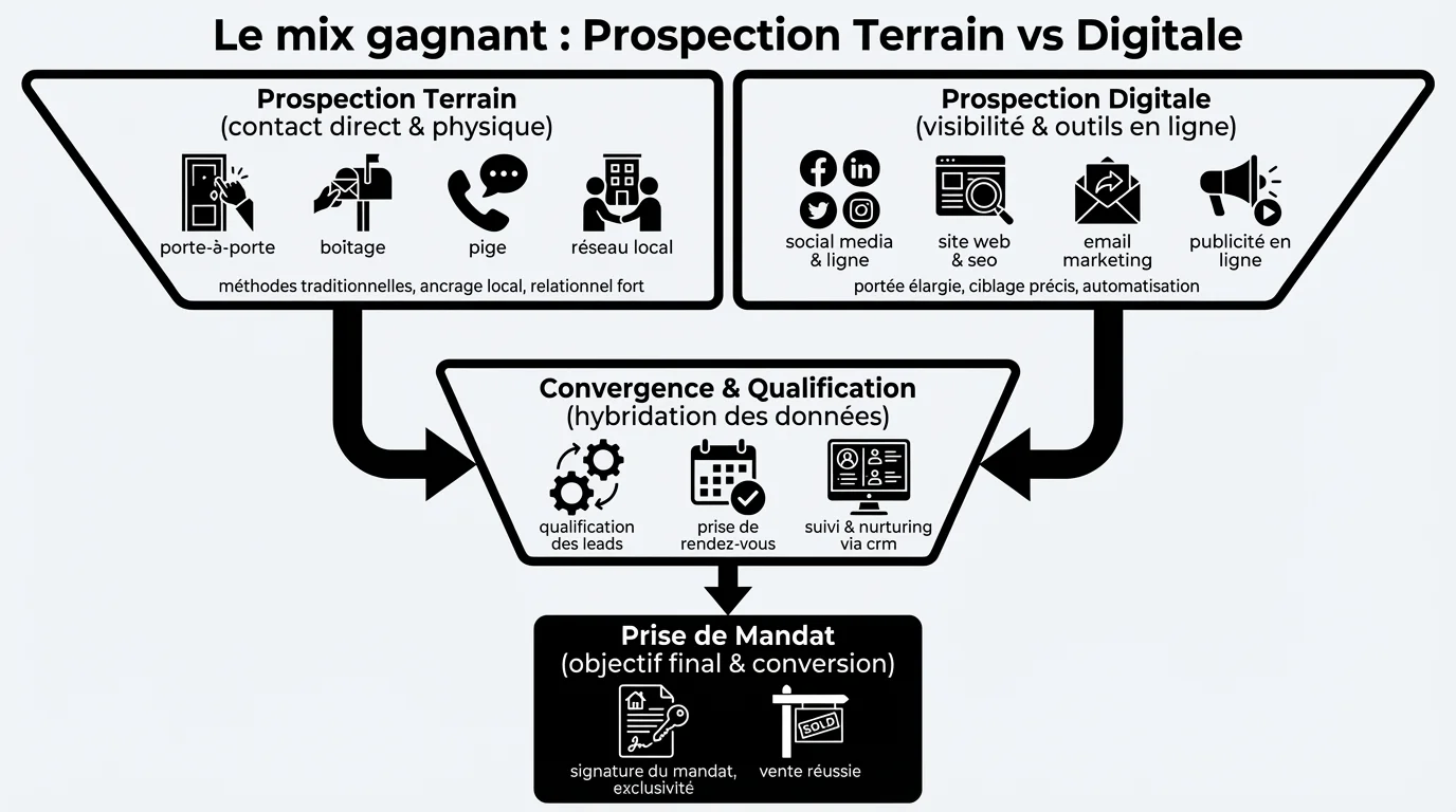 Le mix gagnant : Prospection Terrain vs Digitale