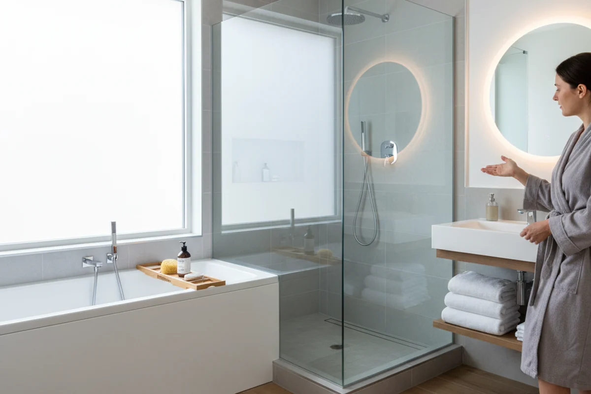 hybrid shower bathtub
