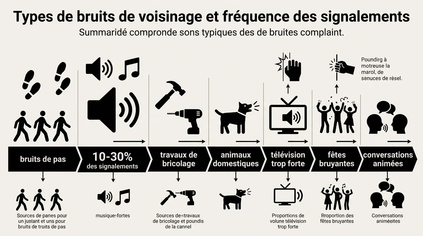 Types de bruits de voisinage et fréquence des signalements