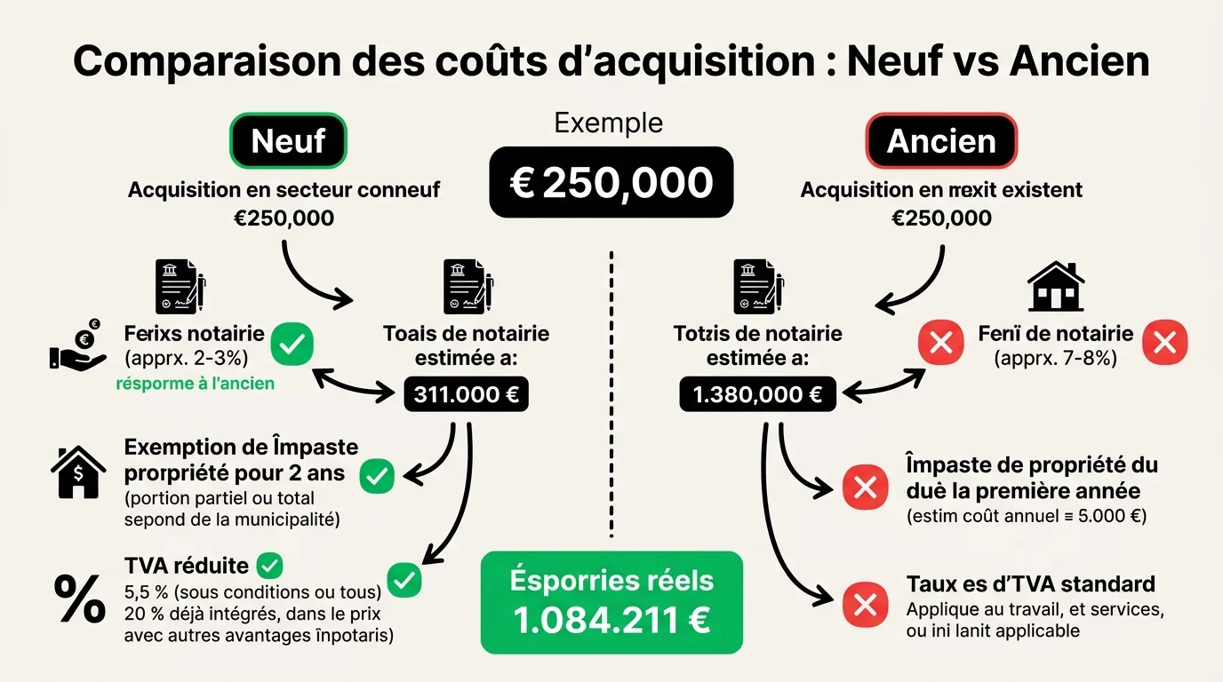 Comparaison des coûts d'acquisition : Neuf vs Ancien