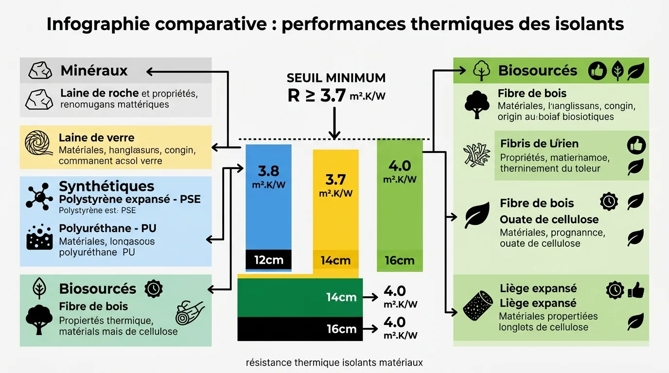 Infographie comparative : performances thermiques des isolants