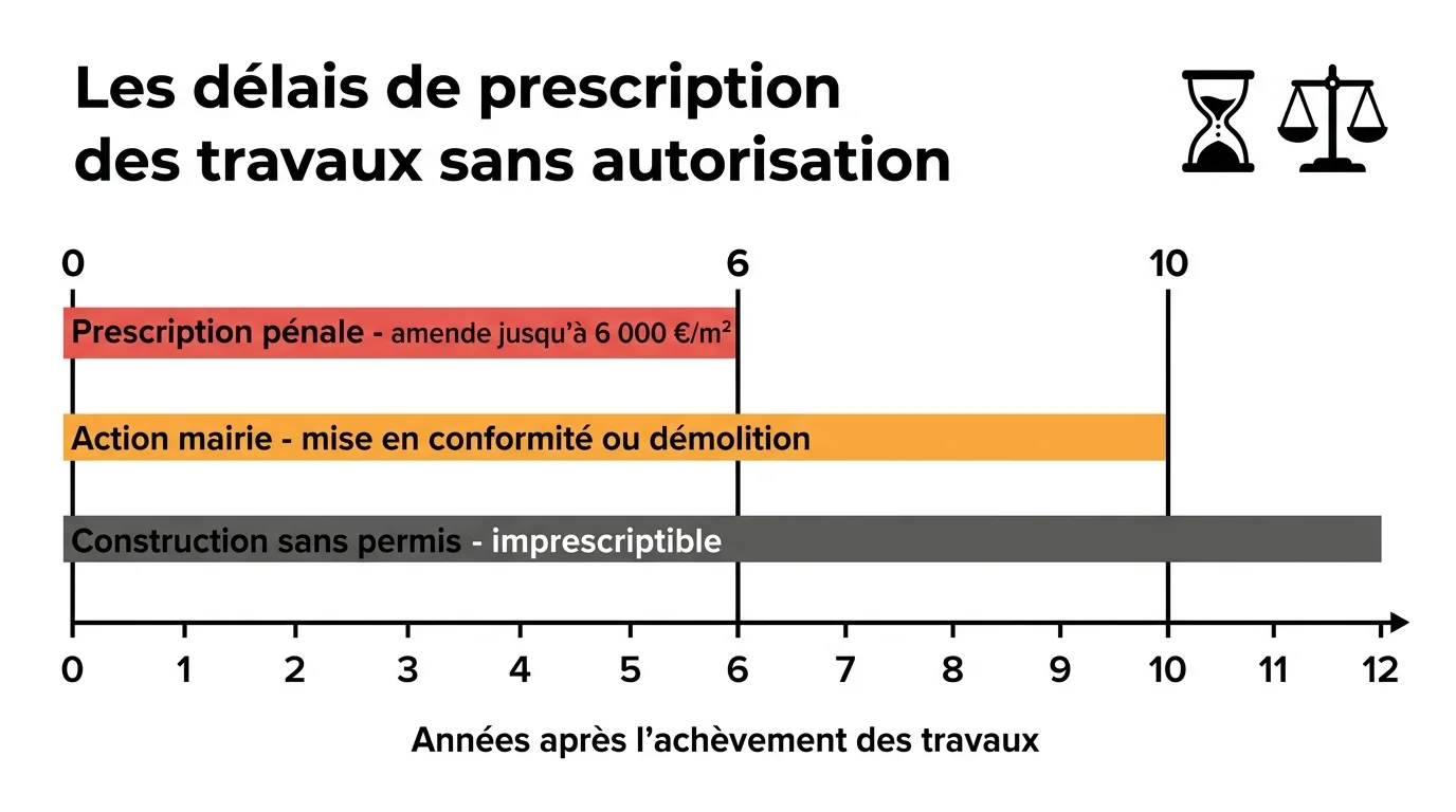 Les délais de prescription des travaux sans autorisation