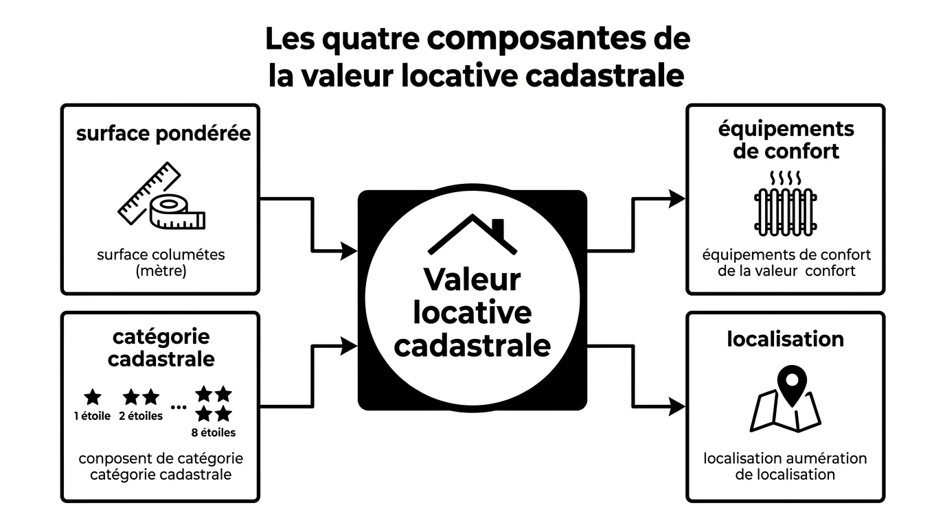Les quatre composantes de la valeur locative cadastrale