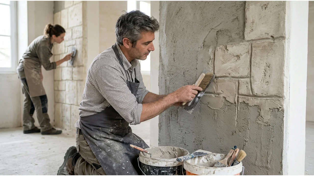 Professional plaster finishing