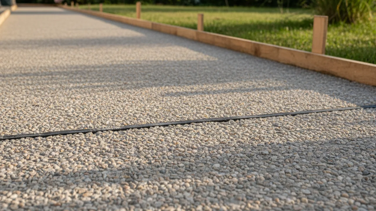 Allée résidentielle réalisée en béton drainant