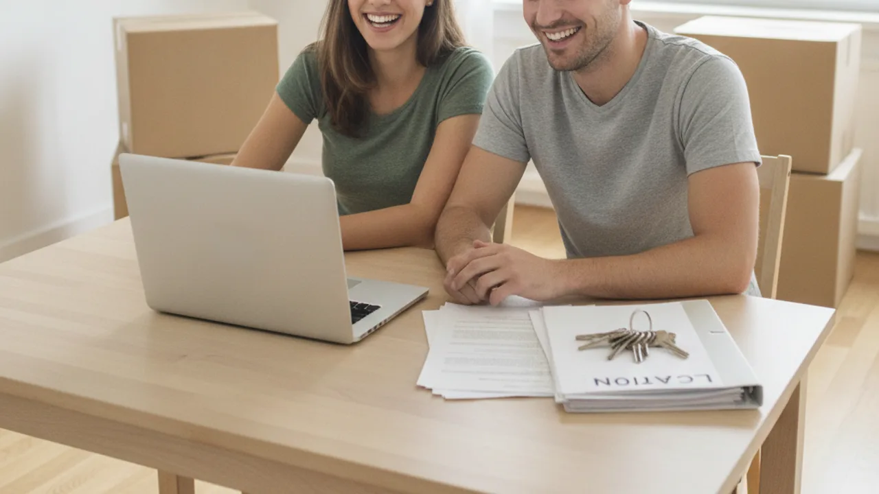 Un jeune couple de locataires constitue son dossier de location sans garant physique